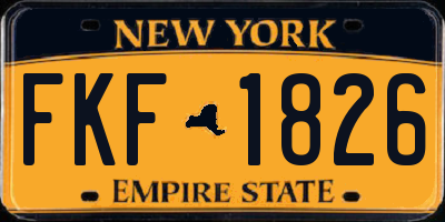 NY license plate FKF1826