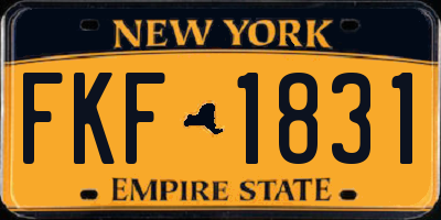 NY license plate FKF1831