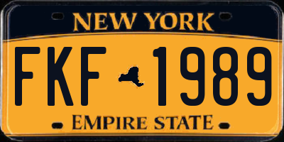 NY license plate FKF1989