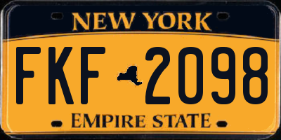NY license plate FKF2098