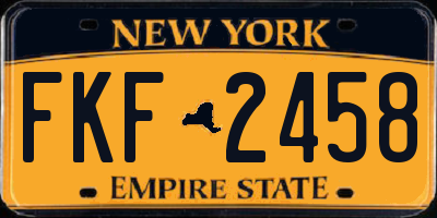 NY license plate FKF2458