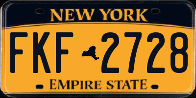 NY license plate FKF2728