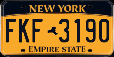 NY license plate FKF3190