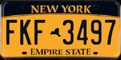 NY license plate FKF3497