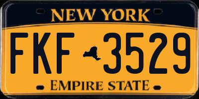 NY license plate FKF3529
