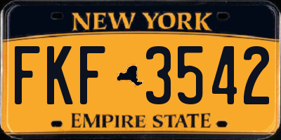 NY license plate FKF3542