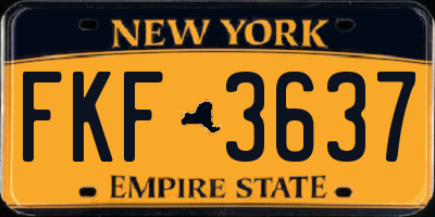 NY license plate FKF3637