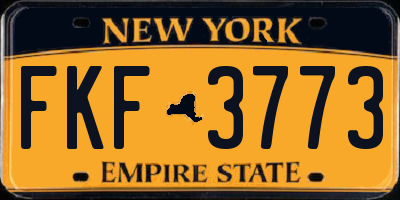 NY license plate FKF3773