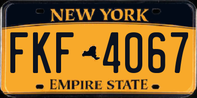 NY license plate FKF4067