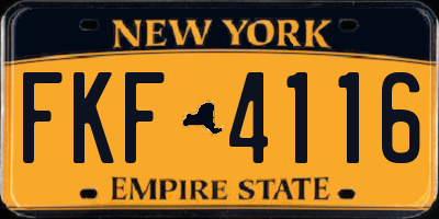 NY license plate FKF4116