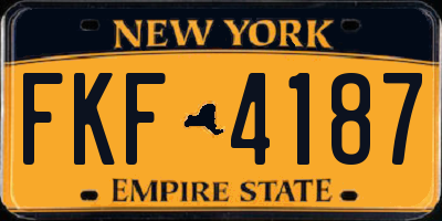 NY license plate FKF4187