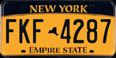 NY license plate FKF4287