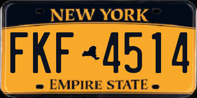 NY license plate FKF4514