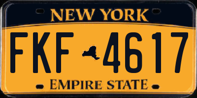 NY license plate FKF4617