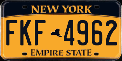 NY license plate FKF4962