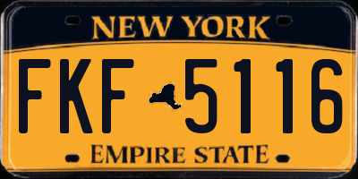 NY license plate FKF5116