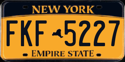 NY license plate FKF5227