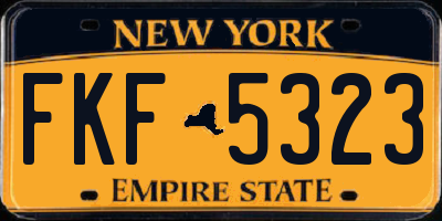 NY license plate FKF5323