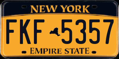 NY license plate FKF5357