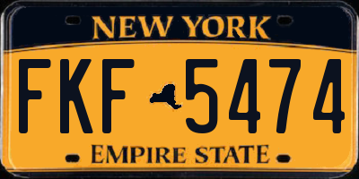 NY license plate FKF5474