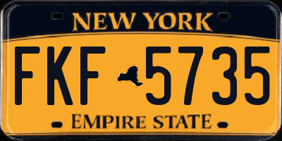 NY license plate FKF5735