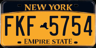 NY license plate FKF5754