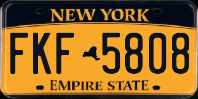 NY license plate FKF5808