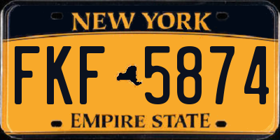 NY license plate FKF5874