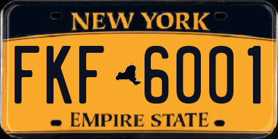 NY license plate FKF6001
