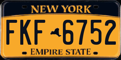 NY license plate FKF6752
