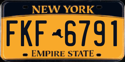 NY license plate FKF6791