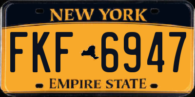 NY license plate FKF6947