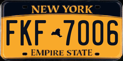 NY license plate FKF7006
