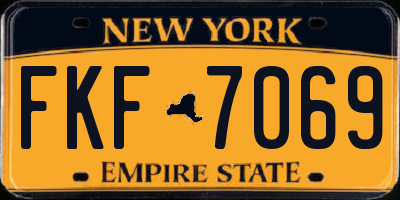 NY license plate FKF7069