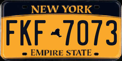 NY license plate FKF7073