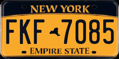 NY license plate FKF7085