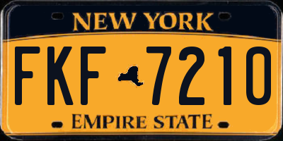 NY license plate FKF7210