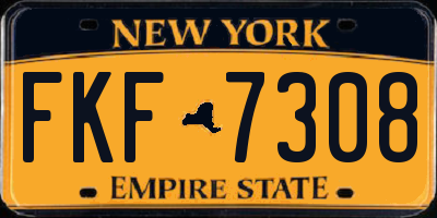 NY license plate FKF7308