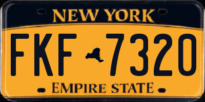 NY license plate FKF7320