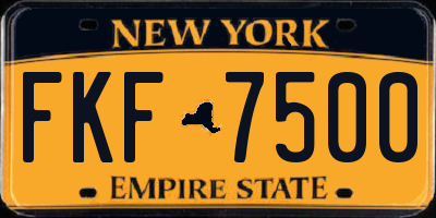 NY license plate FKF7500