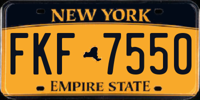 NY license plate FKF7550