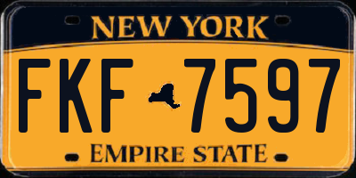 NY license plate FKF7597