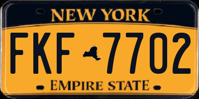 NY license plate FKF7702