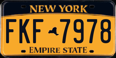 NY license plate FKF7978