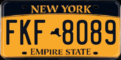 NY license plate FKF8089