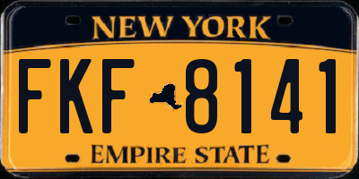 NY license plate FKF8141