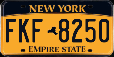 NY license plate FKF8250