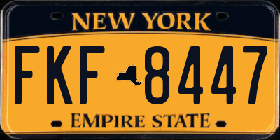 NY license plate FKF8447