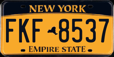 NY license plate FKF8537