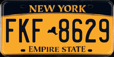 NY license plate FKF8629